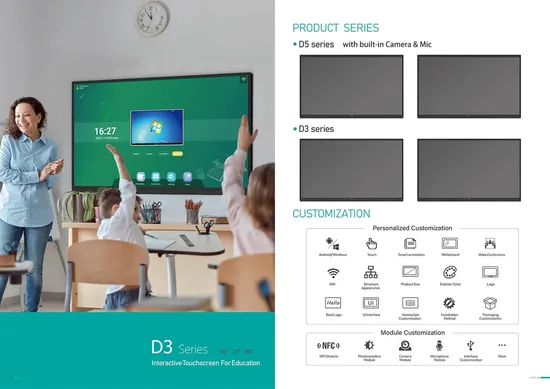 2025 OEM Multi Touch Dual System Touchscreen Education All-in-One PCS Interactive Whiteboard - Image 5