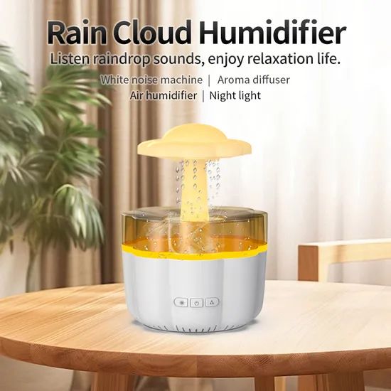 Amazing Smart Home Decorative Objects 7 LED Lights Intelligent Children's Night Light Colourful USB Water Drop Humidifier - Image 2