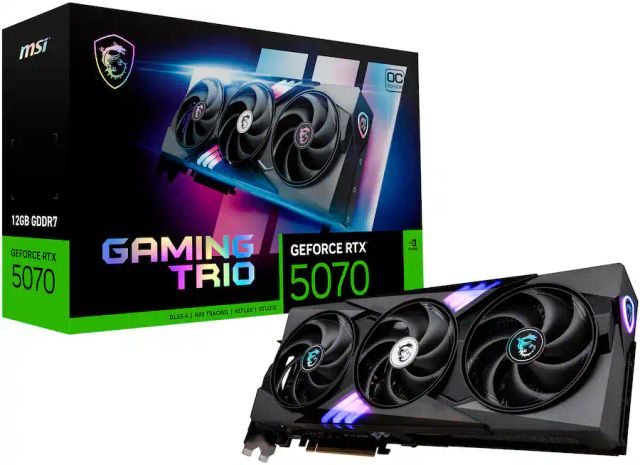 MSI NVIDIA GeForce RTX 5070 12G GAMING TRIO OC 12GB GDDR7 PCI Express Gen 5 Graphics Card - Black - Image 1