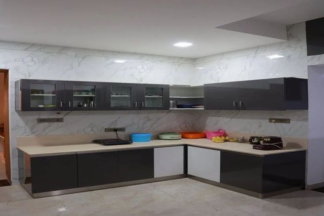 Commercial Kitchen Designers, Restaurant Interior Finishing Polished Brand Magical Designs Color Brown and White Work Done Wood Work & - Image 2