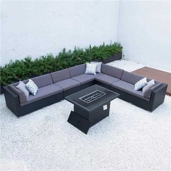 Aluminum Frame Outdoor Patio Sofa Sets Rattan Garden Lounge Sofas - Image 2