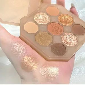 Milk Tea Bear Nine Color Eyeshadow Tray Earth Color Eyeshadow Makeup - Image 1