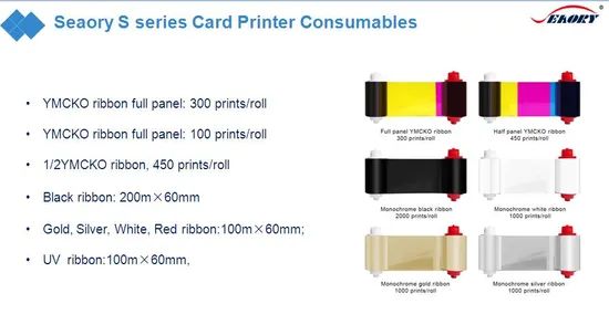 Color Ribbons for All Seaory S-Series Card Printers Model NO. YMCKO Trademark Seaory Usage Card Printer Structure Lamination - Image 2