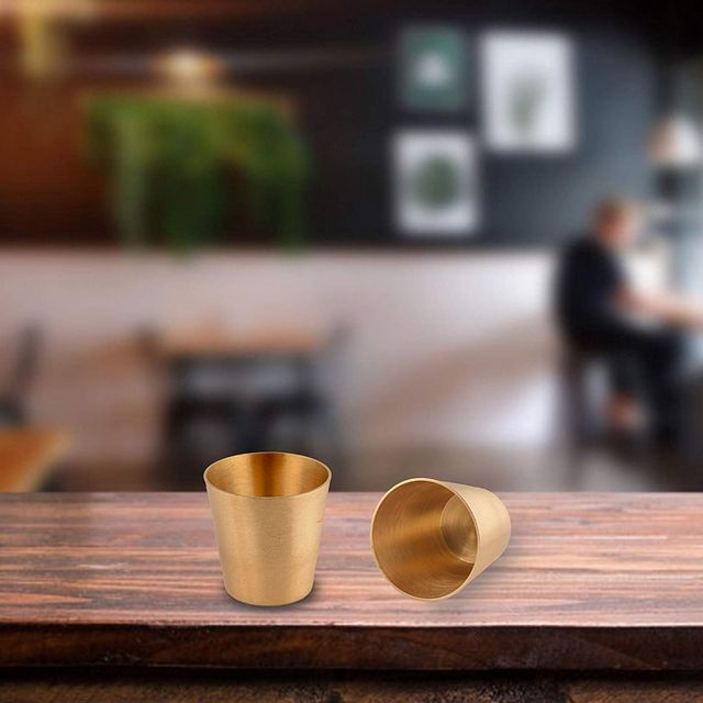 Gold 2 Pieces Brass Shots Glass Set Color Gold Capacity 50ml Material Brass Thickness 1.4 mm Packaging Type Box Set Content 2 - Image 3