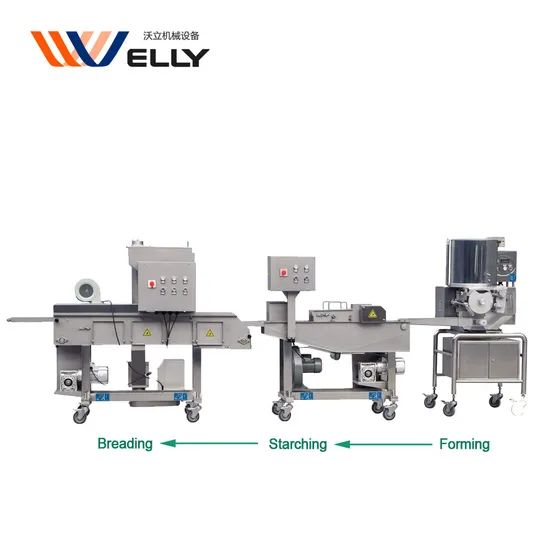 Popular Pumpkin Pies Starching Machine Prawn Cutlet Flour Breadcrumb Machine Meat Cutlet Maker Line - Image 1