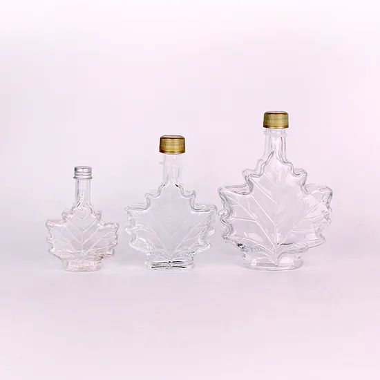 Empty 50ml 100ml 250ml Maple Leaf Shape Glass Syrup Bottles - Image 1
