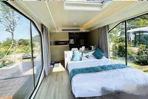 Capsule Container Houses Mobile Wheels Modular Portable Prefab Prefabricated Tiny to Trailer - Image 5