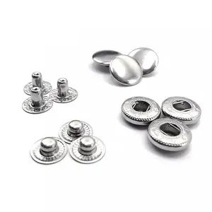 Nickel Free Anti-Rust 15mm Metal Snap Buttons 4 Parts for Garment - Image 3