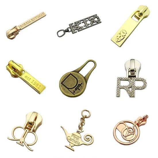 Exquisite Logo Shape Custom Decorative Zipper Pullers Double Gold Puller Slider Made - Image 3