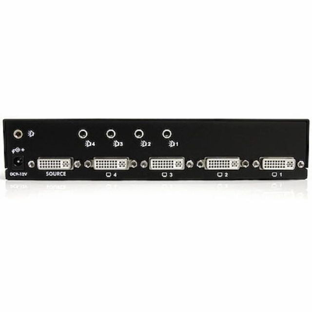 VGA Black Audio 4 Port DVI Video Splitter Color Black Material Copper Connector Type VGA Number of Outputs 5 Maximum Frequency 350 - Image 3