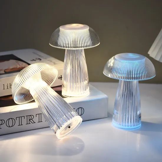 RGB Color Changing Warm White Color Jellyfish LED Night Light Mushroom Table Lamp - Image 5