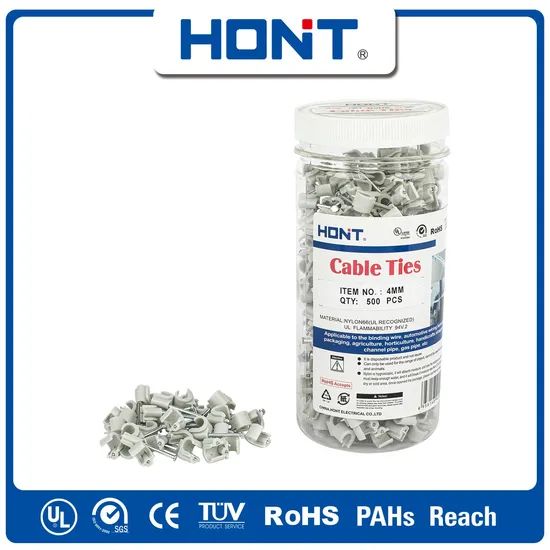White Square 12mm Nail Nylon Cable Clips with PE - Image 4