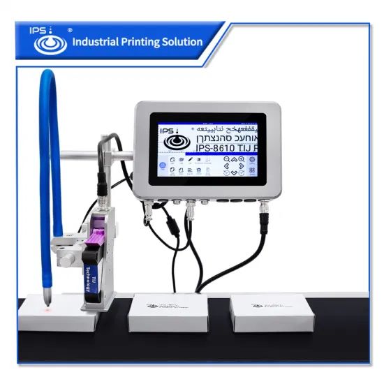 IPS-8640 7 Inch Touch Screen 101.6mm Print Width Thermal Inkjet Printer Tij Coding Machine Large Logo with Conveyor Belt Including Ink Cartridges - Image 1