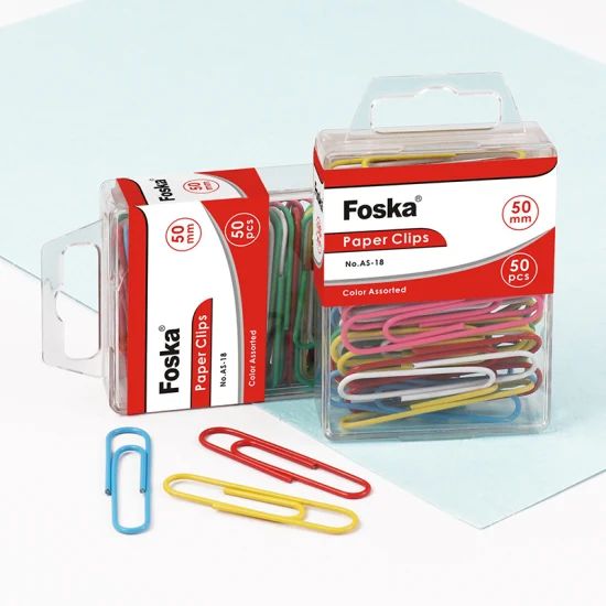 Foska Office Stationery Vinyl Coated Colorful Plastic Paper Clips - Image 5