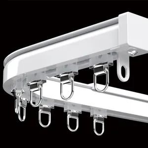 Flexible Curtain Tracks for Custom Window Solutions Origin China Model NO. WY-CT Type Flatted Track Track Number Double Trademark WELLSOURCE - Image 1