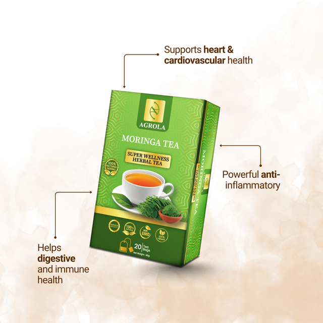 Agrola Ceylon Moringa Super Wellness Herbal Tea 20 Tea Bags Origin Sri Lanka Feature SUPERFOOD Shelf Life 02 YEARS Delivery Form Tea Bag - Image 3