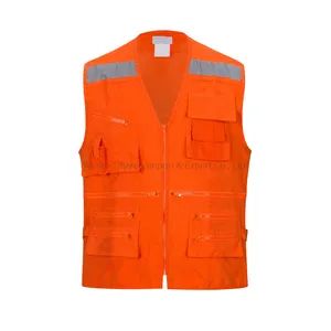 Multi Pockets Waistcoat Work Vest  with  Reflective - Image 1
