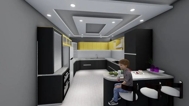 Wooden U Shape Modular Kitchen Service Material Wooden Service Mode Offline Service Location India Kitchen Design - Image 2