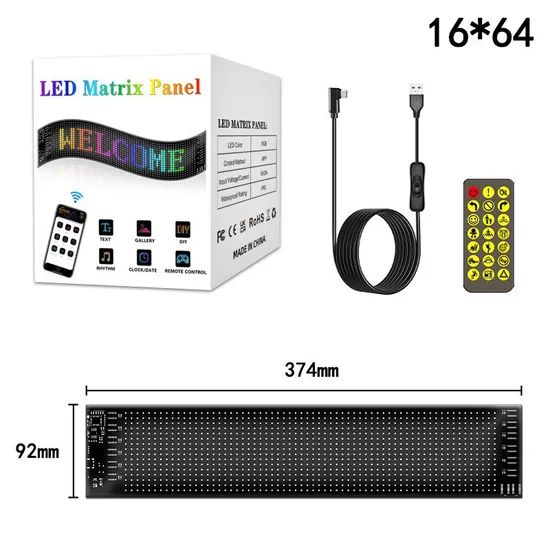 374 92mm RGB LED Flexible Colour Programmable Sign Soft Screen - Image 1