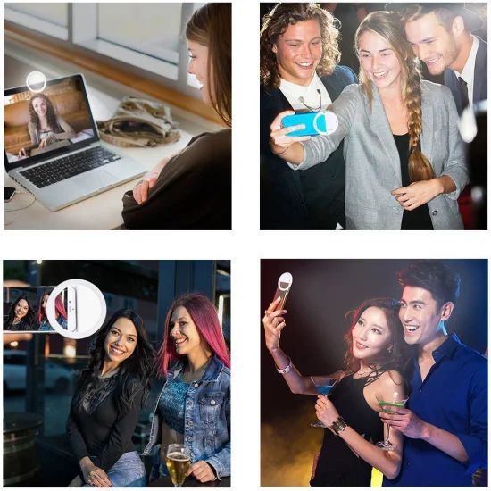 Customized Logo Rechargeable USB LED Smartphone Selfie Ring Light for Cell Phone - Image 1
