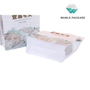 Factory Price Custom Printed Plastic Tea Coffee Flat Bottom Mylar Bag - Image 2