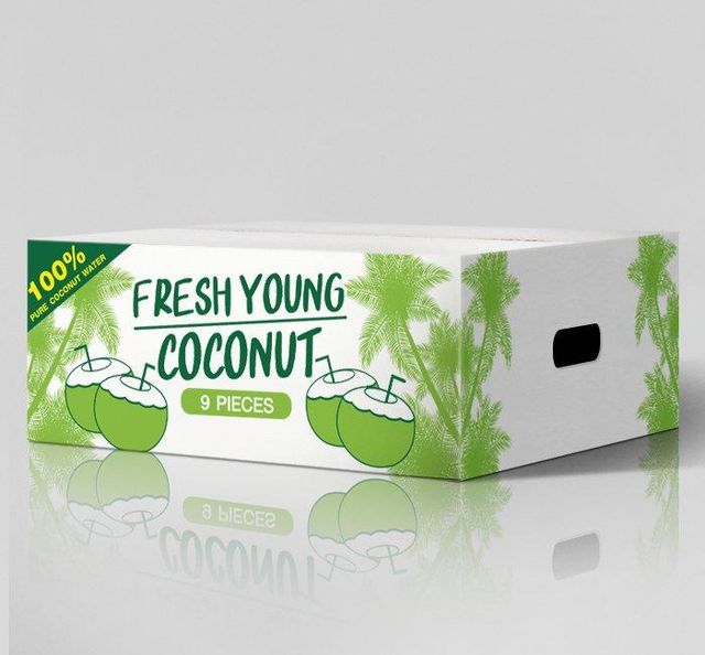 Fresh Coconut Packaging 9 pcs/box Weight Per Fruit 800–900 Grams Water Volume 300–350 Ml Per Nut Packing Quantity 9 Pieces Per Carton - Image 2