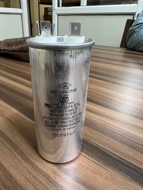 GC 2 Air Conditioner Capacitor Brand GC Terminals 2 Material Aluminium Part Number AS PER REQUIREMENT Capacitance AS PER - Image 1