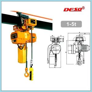 Lifting Heavy Cargo Eelctric Chain Hoist Color Yellow Condition New Chain Falls 2 Trademark Deso Model NO. HH-B Payment T/T L/C - Image 4