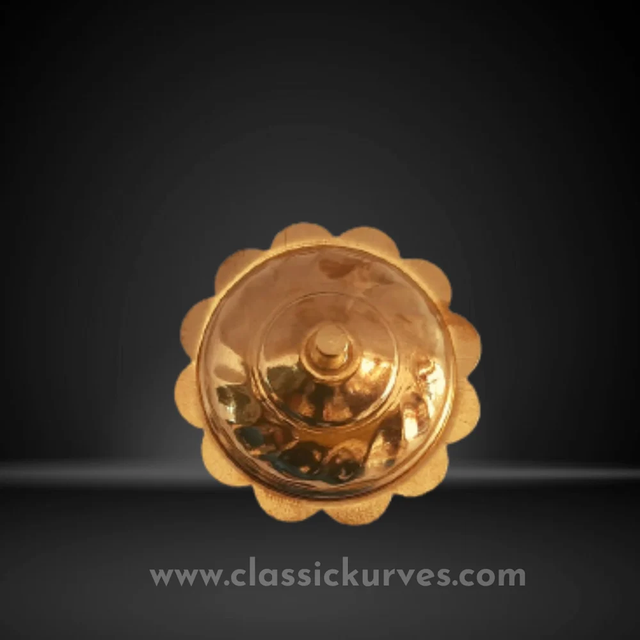 Golden Brass Roli Chawal brass container, For Home Color Golden Material Brass Weight 30 g, 30g Brand Classickurves Usage/Application - Image 3