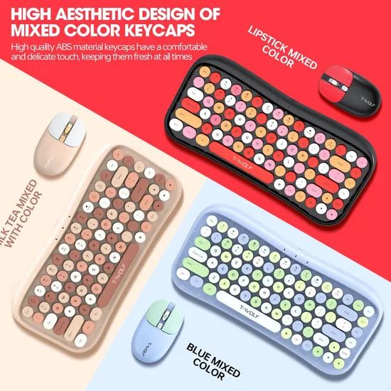 Fashionable Keyboard Mouse Set 84 Keys Keyboard and Mouse Combo Set Game Keyboard - Image 4