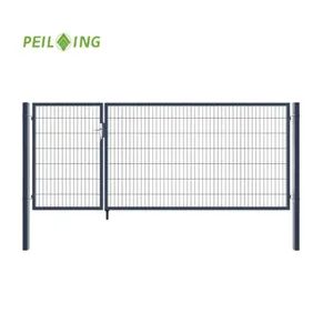 Asymmetric Double Wire Security Gate with PVC Powder Coating for Car Entrance - Image 2