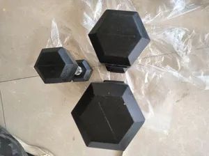 Sporting Goods 2 5 60kg 5 100lb Hex Rubber Dumbbells Set for Gym Fitness - Image 6