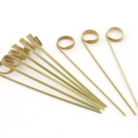 Fancy Small Knotted Bamboo Stick Cocktail Looped Skewers - Image 3