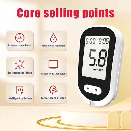 Portable Medical Glucometer Blood Glucose Meter Origin China Group Everyone Model NO. GB-6 HS Code 3923300000 Package Carton Box - Image 5
