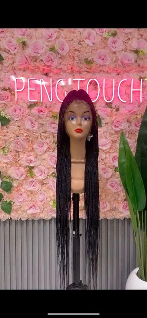 Black Colour Long braided Wig - Image 1
