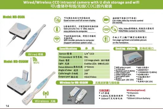 Dental WiFi Intraoral Camera Factory Intra Oral Scanner Trademark MD Sensor Sony CCD HS Code 85258029 Model NO. MD950A Model No. - Image 2