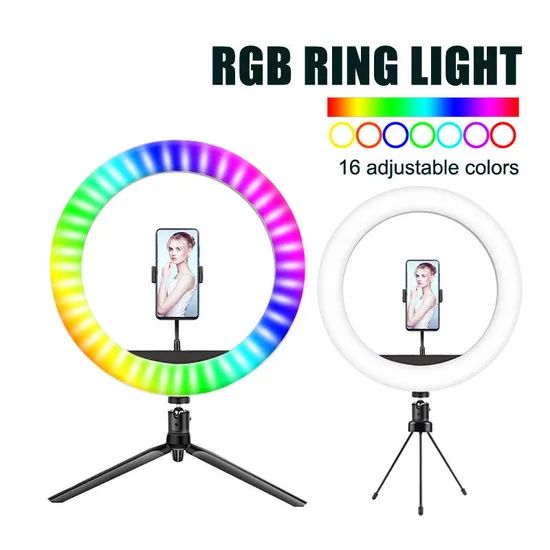 Desktop RGB LED Ring Light with Stand Tripod for Makeup, Youtube, Video, Photography - Image 2