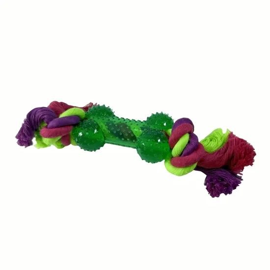 Reinforced Bone Shape Pet Dog Toys with Colorful Rope for Tug Training - Image 6
