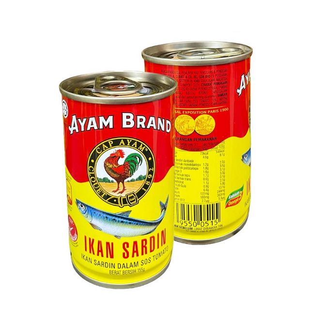 Hot Selling 155g Ayam Brand Sardines In Tomato Sauce with Large Pieces of Selected Sardine Fish and High Nutritional - Image 1