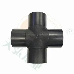 High-Quality Equal Cross Pipe Fitting for HDPE Water Systems Type Equal SDR 11/13.6 Head Type Cross Technics Injected Connection Welding - Image 2