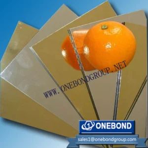 Mirror Aluminum Composite Panel Model NO. OBP030 Trademark ONEBOND HS Code 7606125100 Origin Foshan, China Specification CE, - Image 1