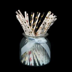 Biodegradable Wrapped Iridescent Thin Fancy Floral Patterned Personalize Disposable Paper Straw - Image 4