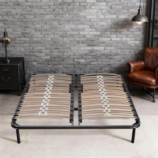 Stable Luxury High-Load Slatted Metal Bed Frame for Commercial Use - Image 4