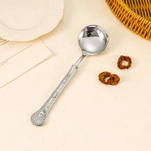 304 Stainless Steel Tableware Spoon with Elegant Handle Sample Free MOQ 100 Set Origin China Color Multicolor HS Code 8215200000 - Image 2
