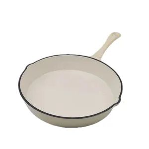 Factory Wholesale 25cm Non Stick Enamel Frying Pan Cast Iron Cookware - Image 3
