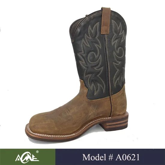 11" Western Boots Mens Cowboy Element Lace Origin China Gender Unisex Trademark Acme Model NO. A0621 Toe Style Round Material Leather - Image 4
