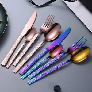 Rose Gold Knife Fork Spoon Creative Design Cutlery Set Origin China Model NO. CX058 Occassion Hotel Color Multicolor HS Code 8215200000 - Image 5