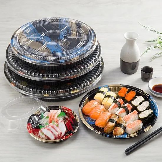 Disposable Food Grade Plastic Pet Round Container Deli Meat Slices Sushi Box - Image 3