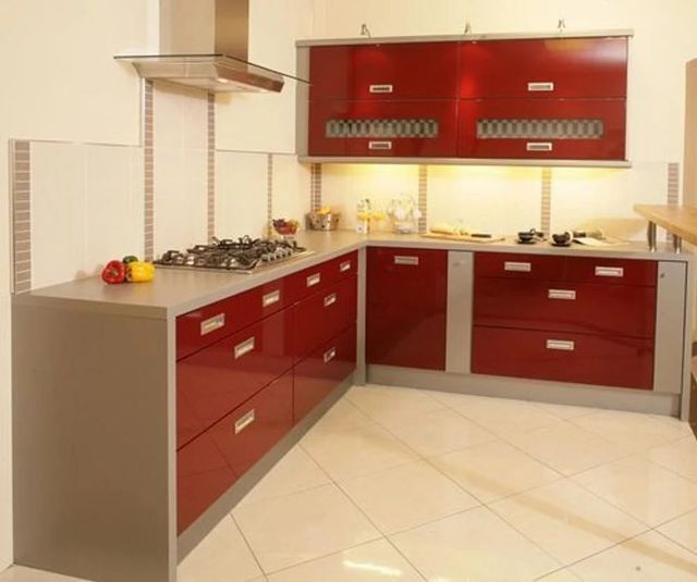 Modern Wooden Modular Kitchen Service Appearance Modern Service Mode Offline Kitchen Shape L-Shape Door Finishing - Image 2