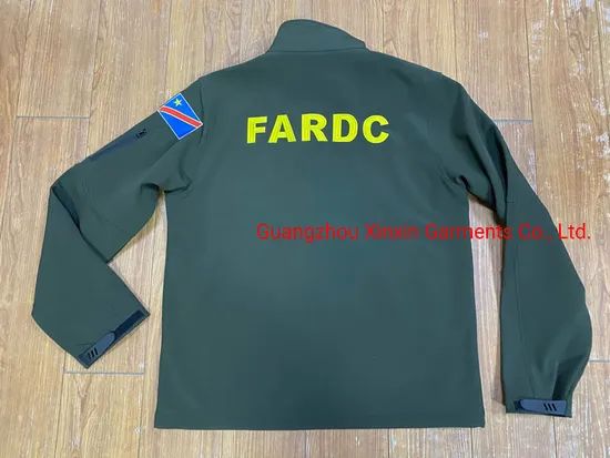 Custom Logo Mens Windproof Soft Shell Windbreaker Softshell Sports Jackets Army Green Jacket (W2303) - Image 2